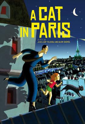 A Cat In Paris poster - a film by Alain Gagnol & Jean-Loup Felicioli